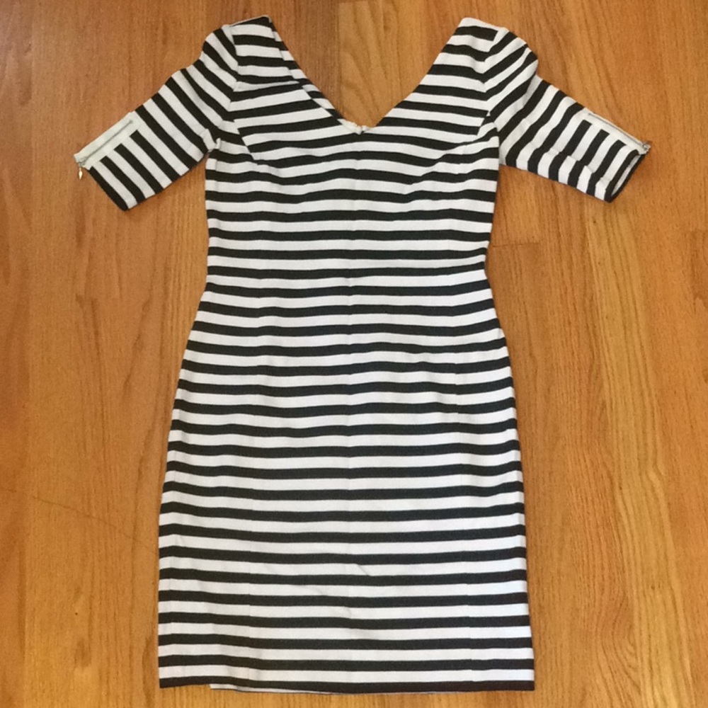 Black & white striped dress